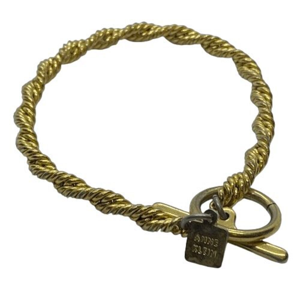 Anne Klein Vintage Gold Tone Unique Spiral Twisted Chain Bracelet
